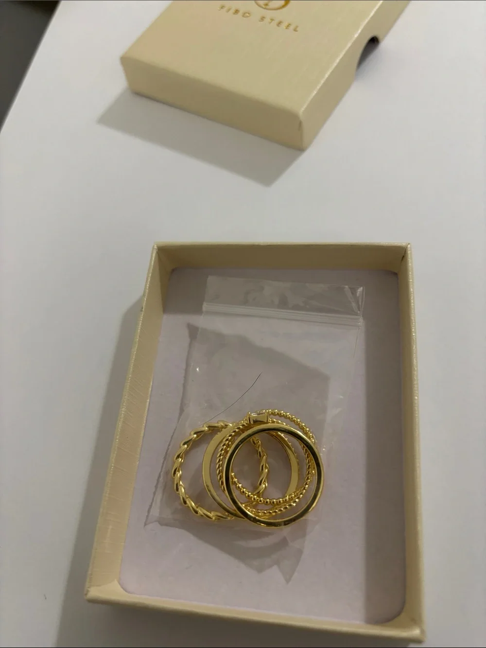 Gold Tone Women's Stackable Ring Set - 5 Pieces